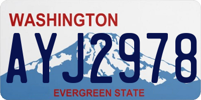 WA license plate AYJ2978