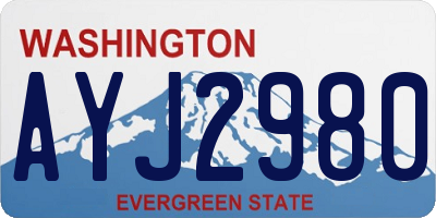 WA license plate AYJ2980