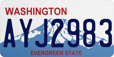 WA license plate AYJ2983