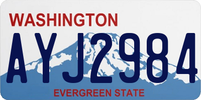 WA license plate AYJ2984