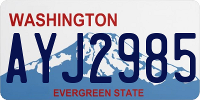 WA license plate AYJ2985