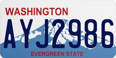 WA license plate AYJ2986