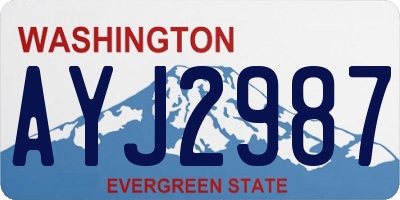 WA license plate AYJ2987