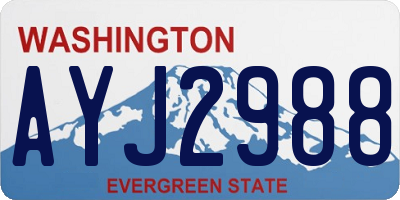 WA license plate AYJ2988