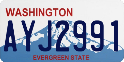 WA license plate AYJ2991