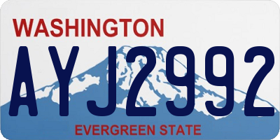 WA license plate AYJ2992