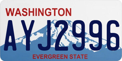 WA license plate AYJ2996