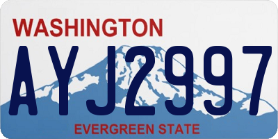 WA license plate AYJ2997