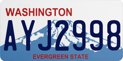 WA license plate AYJ2998