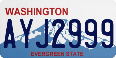 WA license plate AYJ2999