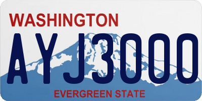 WA license plate AYJ3000