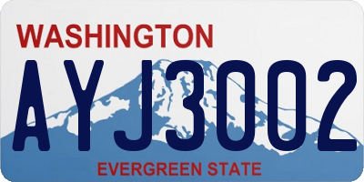 WA license plate AYJ3002