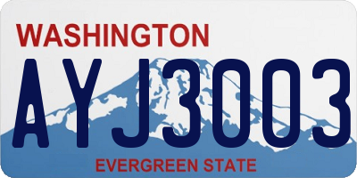 WA license plate AYJ3003