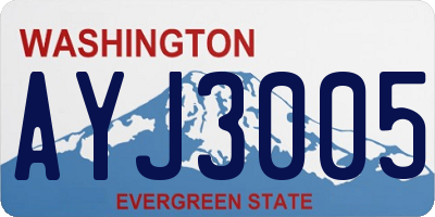 WA license plate AYJ3005