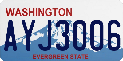 WA license plate AYJ3006