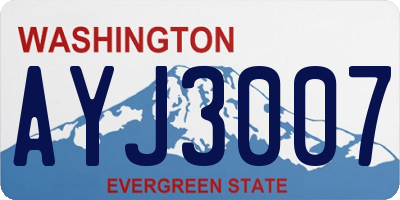 WA license plate AYJ3007