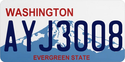 WA license plate AYJ3008