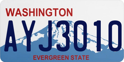 WA license plate AYJ3010