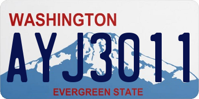 WA license plate AYJ3011