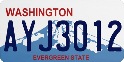 WA license plate AYJ3012