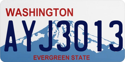 WA license plate AYJ3013