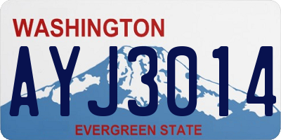 WA license plate AYJ3014