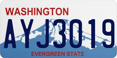WA license plate AYJ3019
