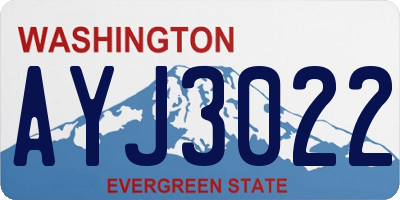 WA license plate AYJ3022