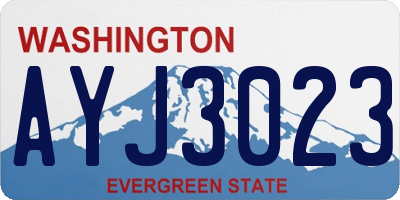 WA license plate AYJ3023