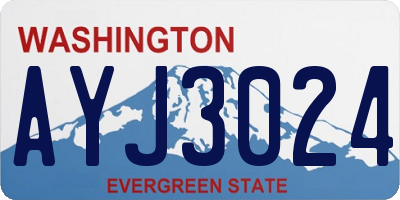 WA license plate AYJ3024