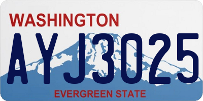 WA license plate AYJ3025