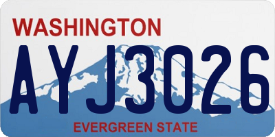 WA license plate AYJ3026
