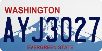 WA license plate AYJ3027