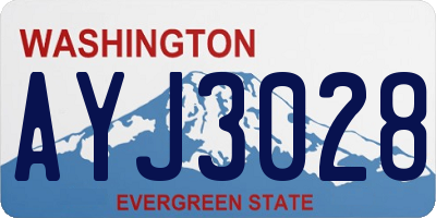 WA license plate AYJ3028