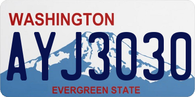 WA license plate AYJ3030