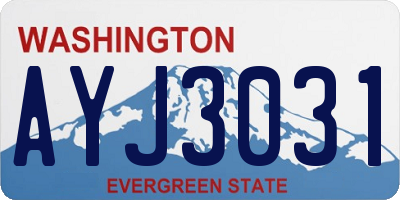 WA license plate AYJ3031