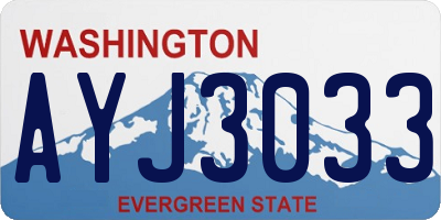 WA license plate AYJ3033