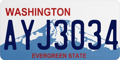 WA license plate AYJ3034