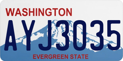 WA license plate AYJ3035