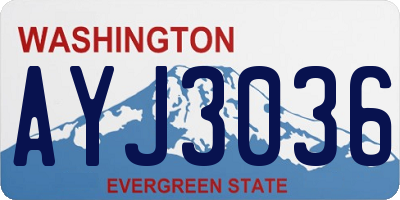 WA license plate AYJ3036