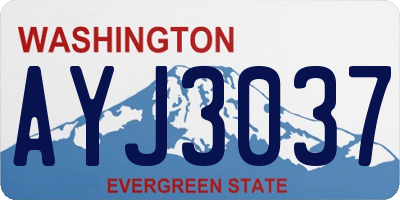 WA license plate AYJ3037