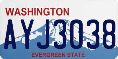 WA license plate AYJ3038