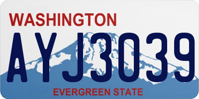 WA license plate AYJ3039