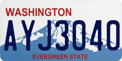 WA license plate AYJ3040