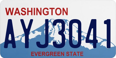 WA license plate AYJ3041