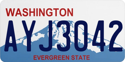 WA license plate AYJ3042
