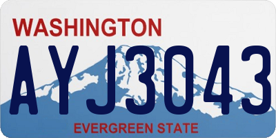 WA license plate AYJ3043