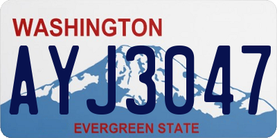 WA license plate AYJ3047
