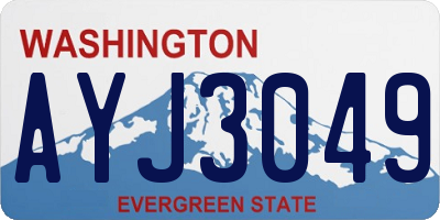 WA license plate AYJ3049