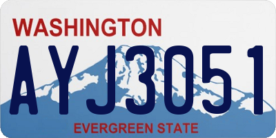 WA license plate AYJ3051